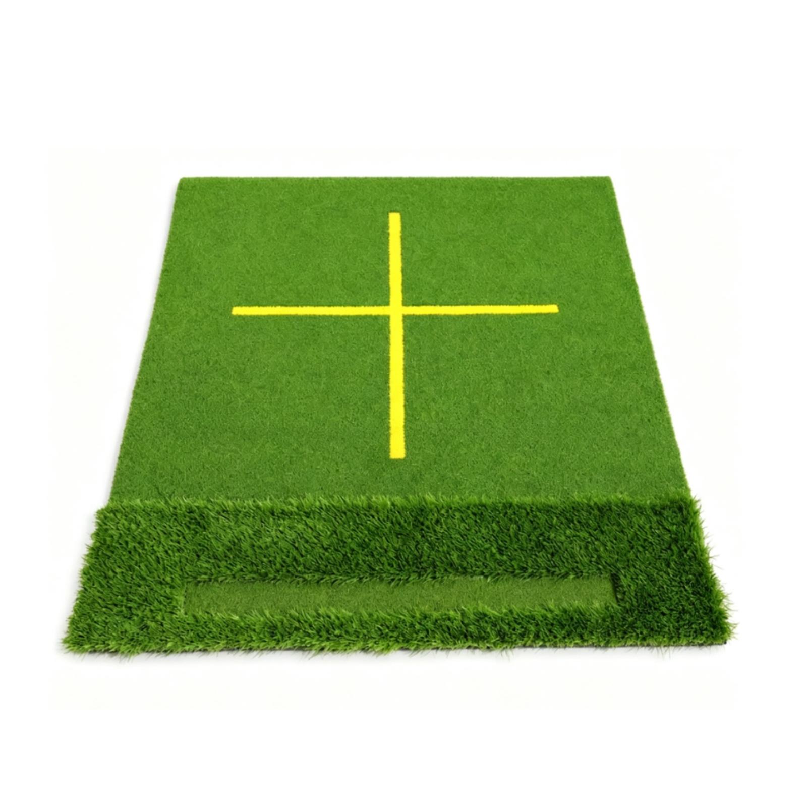 Golf Equipment Guide - Golf-Trainingsmatte mit zwei Rasenflächen und Ausrichtungshilfe
